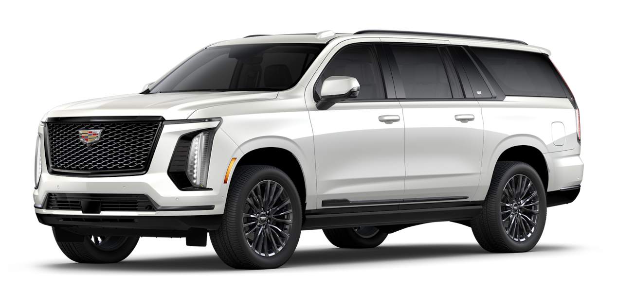 A Side Profile of the White 2025 Cadillac Escalade ESV