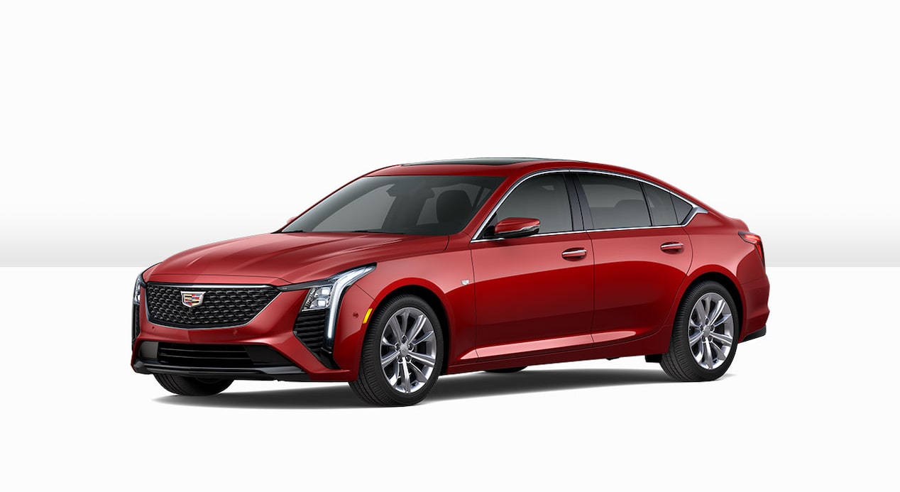 A Side Profile of the Red 2025 Cadillac CT5