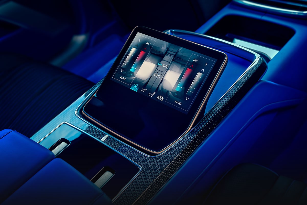 Close-up of the Ambient Light Settings on the Display Screen of the Cadillac CELESTIQ