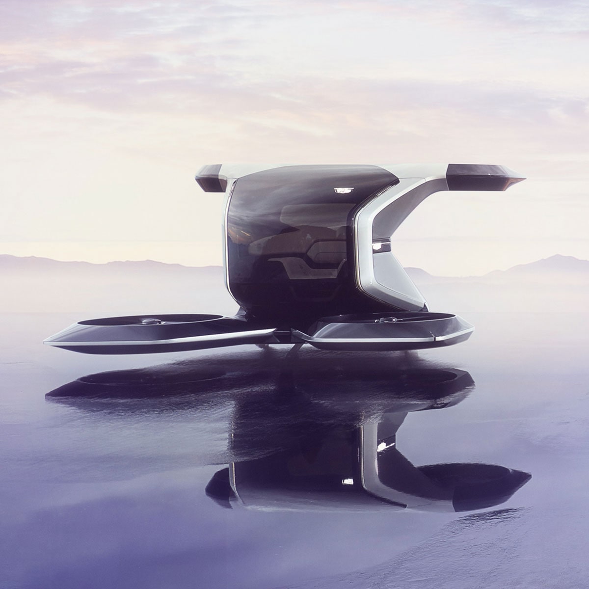 Front Angle View of a Cadillac Concept Flying Car