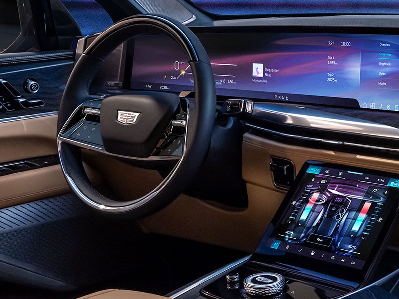 Cadillac Escalade IQ Interior View of the Driver Side Dashboard and Controls