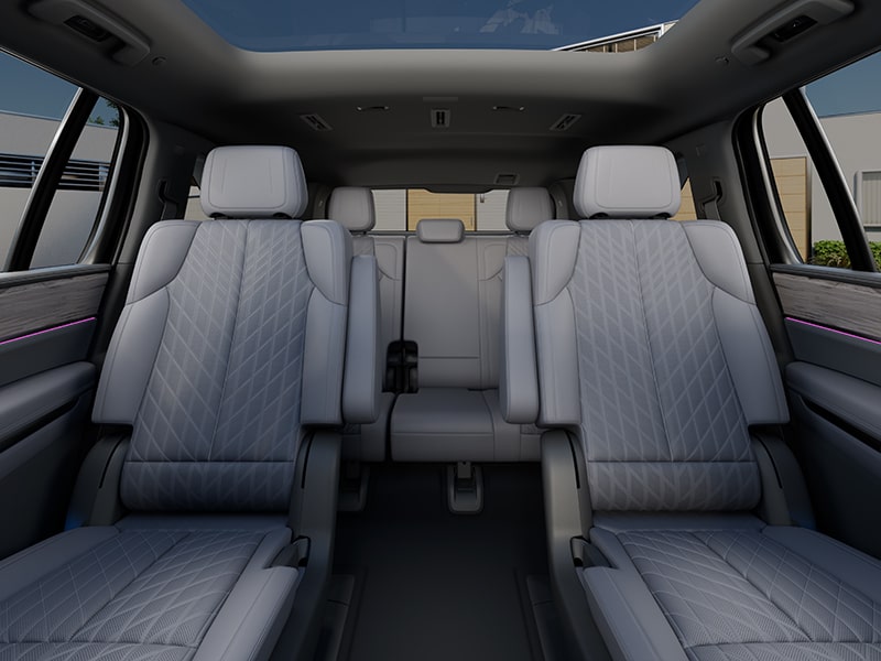 Front Row View of the 2025 ESCALADE IQ Spacious Second and Third Row 