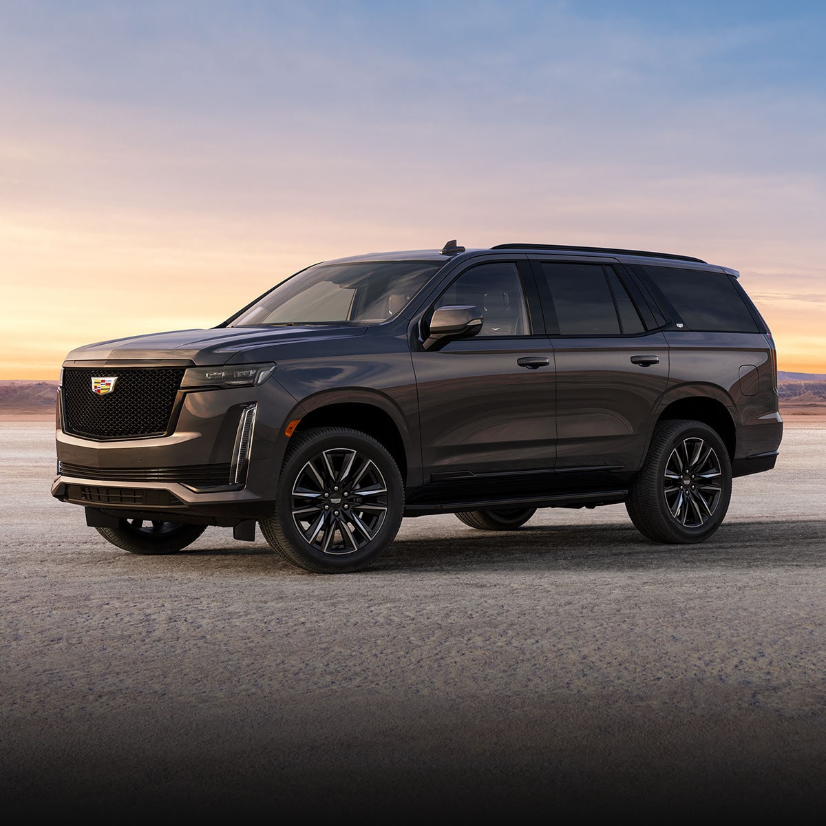 Side Profile View of a 2024 Cadillac Escalade Parked in the Desert